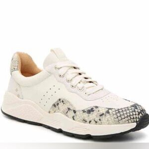 Joie Jamson Ivory And Snakeskin Sneakers Size US 7.5 EU 38